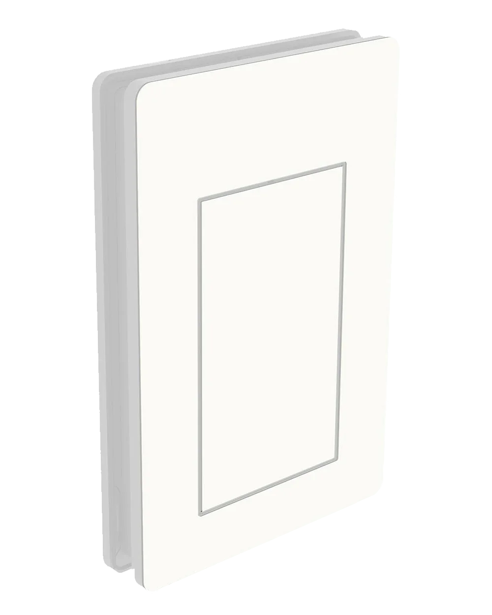 White pet door panel with sleek frame, designed for energy-efficient, secure pet access