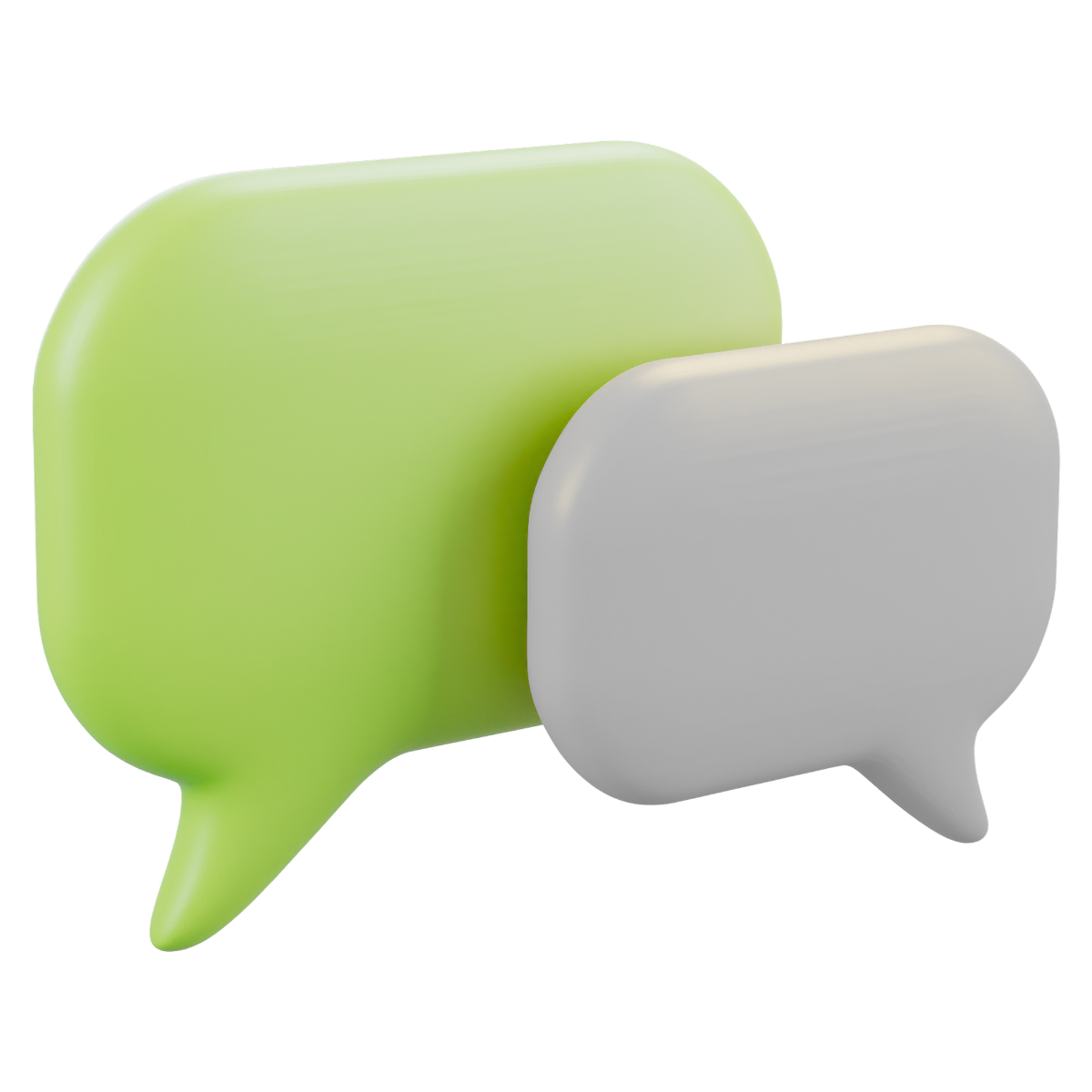 Zwei Nachrichten Sprechblasen um eine Unterhaltung mit dem Support zu symbolisieren.